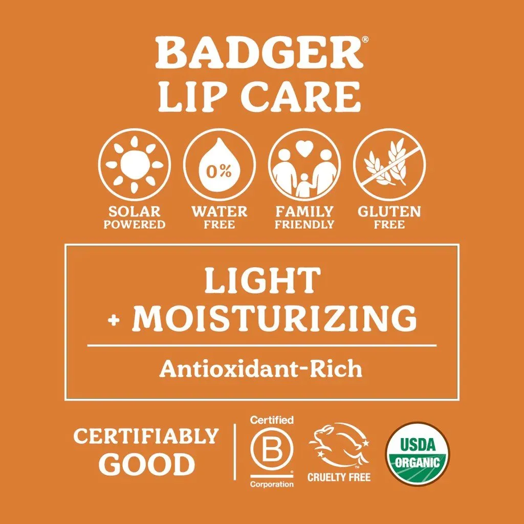 Badger Unscented Lip Balm 0.15 oz Balm