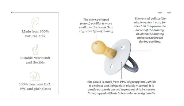 BIBS Pacifier Latex 2PK | Ivory / Blush