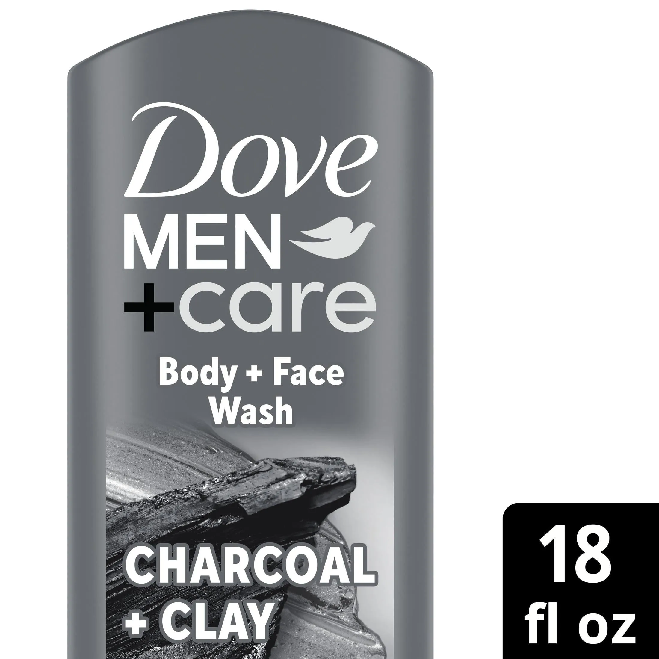Dove Men Care Purifying Hydrating Face and Body Wash, Charcoal and Clay, 18 fl oz