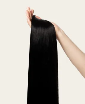 Jet Black, 20" Seamless Clip-In Hair Extensions, #1 | 180g