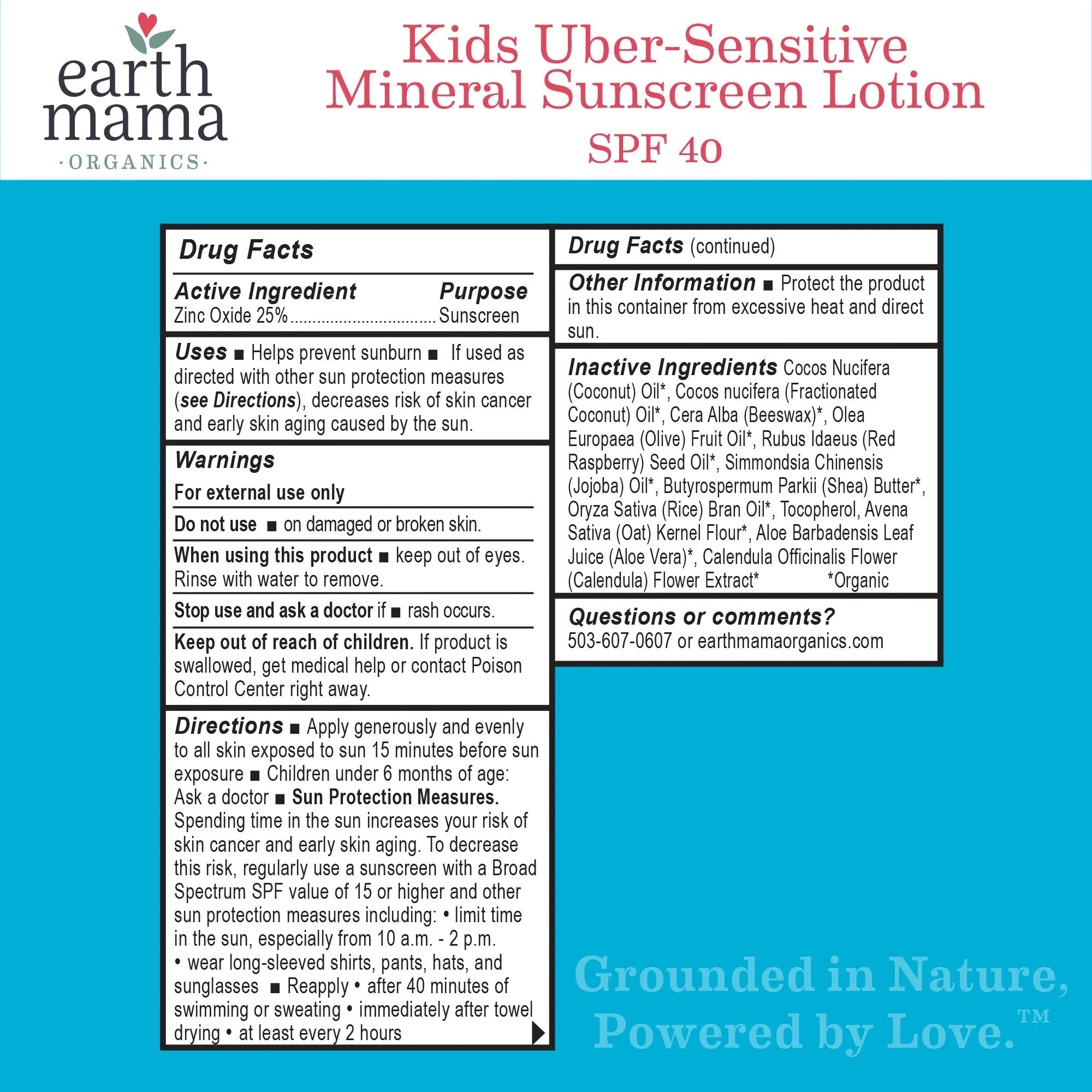 Kids Uber-Sensitive Mineral Sunscreen Lotion - SPF 40