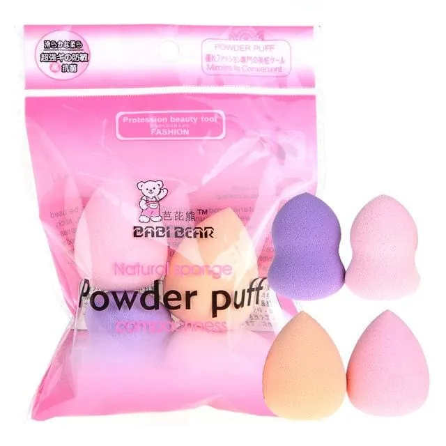 Mini Drop Gourd Makeup Sponge, 4 Pcs/Set