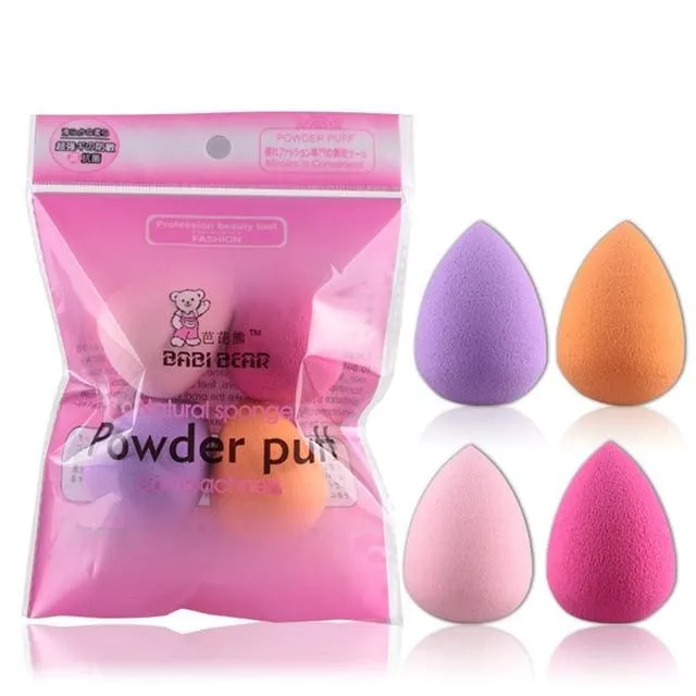 Mini Drop Gourd Makeup Sponge, 4 Pcs/Set