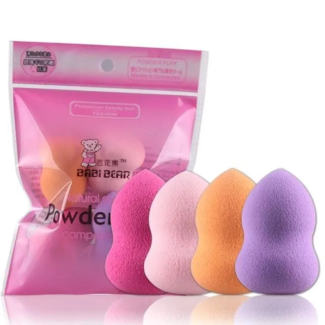 Mini Drop Gourd Makeup Sponge, 4 Pcs/Set