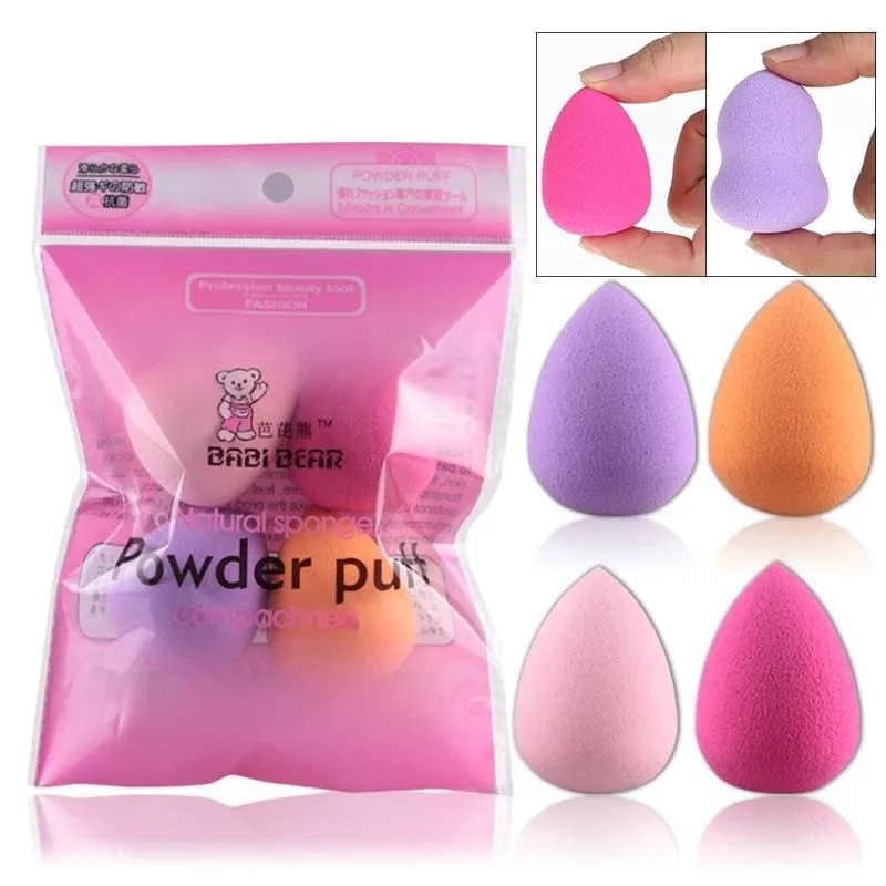 Mini Drop Gourd Makeup Sponge, 4 Pcs/Set
