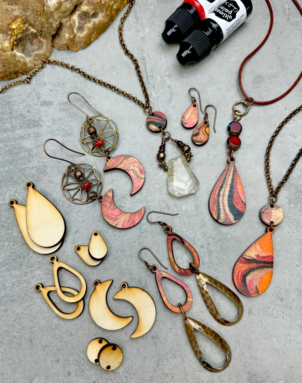 Moon Drop Blank Shapes, Jewelry Pop Outs (1 panel, 10pcs/ea)
