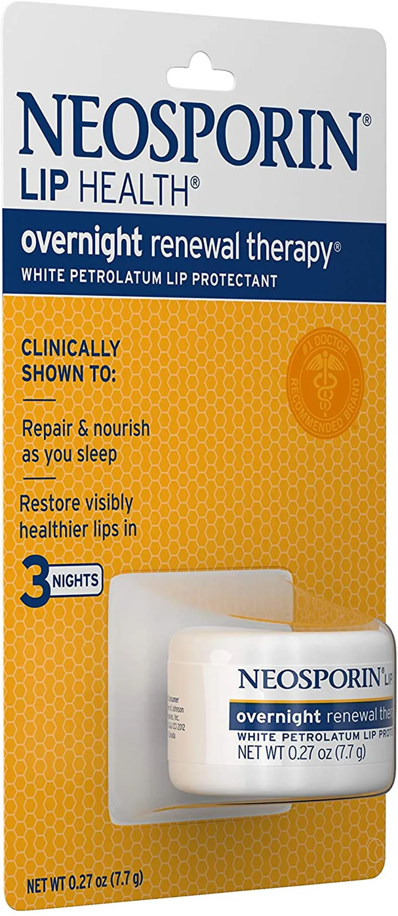Neosporin Lip Health Overnight Renewal Therapy, 0.27 Oz, Pack of 2