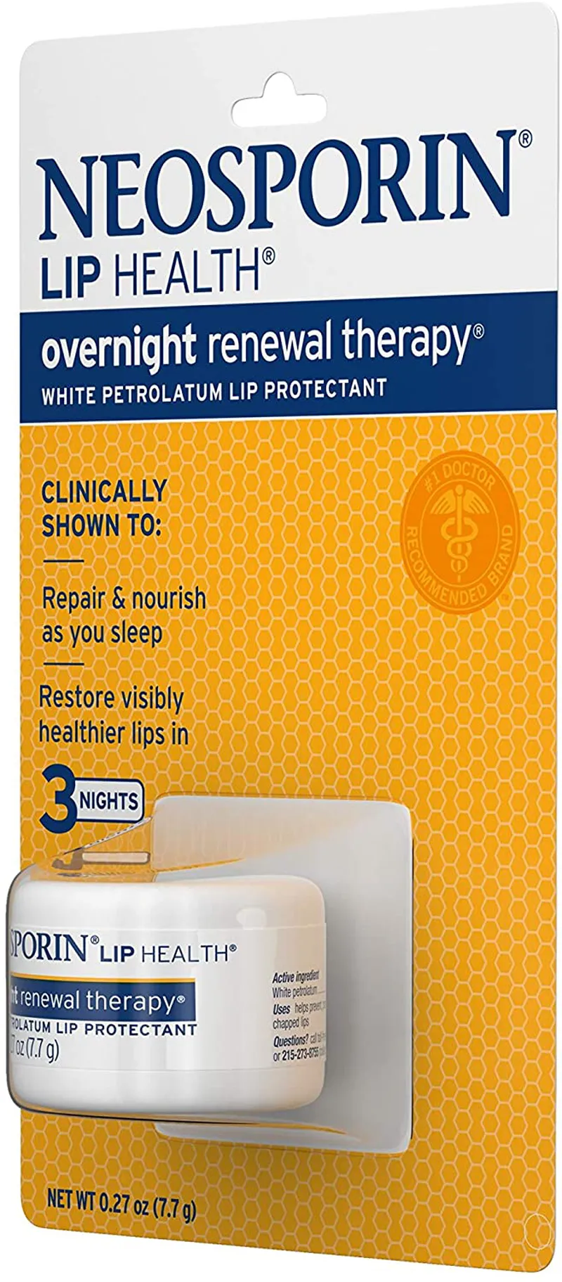 Neosporin Lip Health Overnight Renewal Therapy, 0.27 Oz, Pack of 2