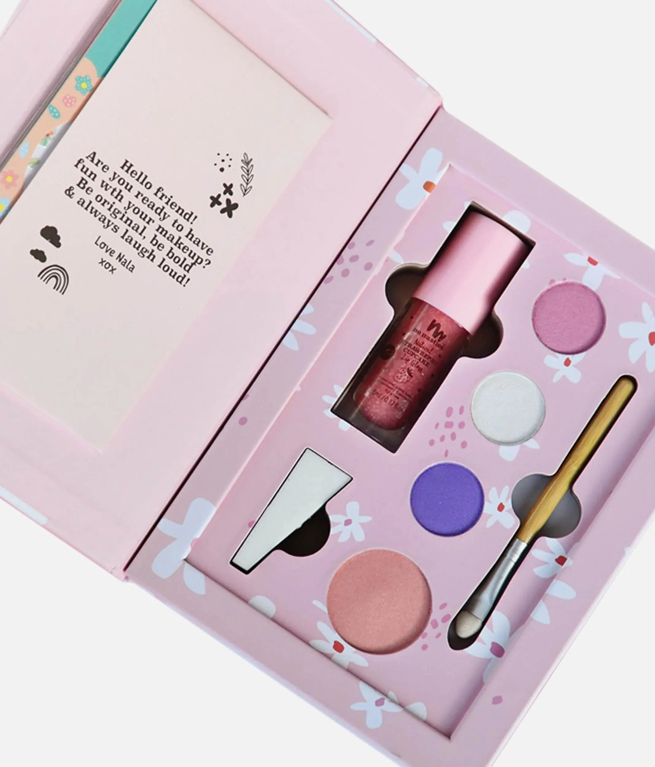 No Nasties Nala Pink Natural Pressed Powder Kids Makeup Palette Kit