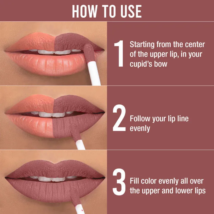 NY Bae Confessions of a Lip-a-holic Liquid Lipstick - Mugs And Hugs 12 (4.5 ml) | Nude Brown | With Jojoba Oil | Rich Colour | Lasts 12  Hours