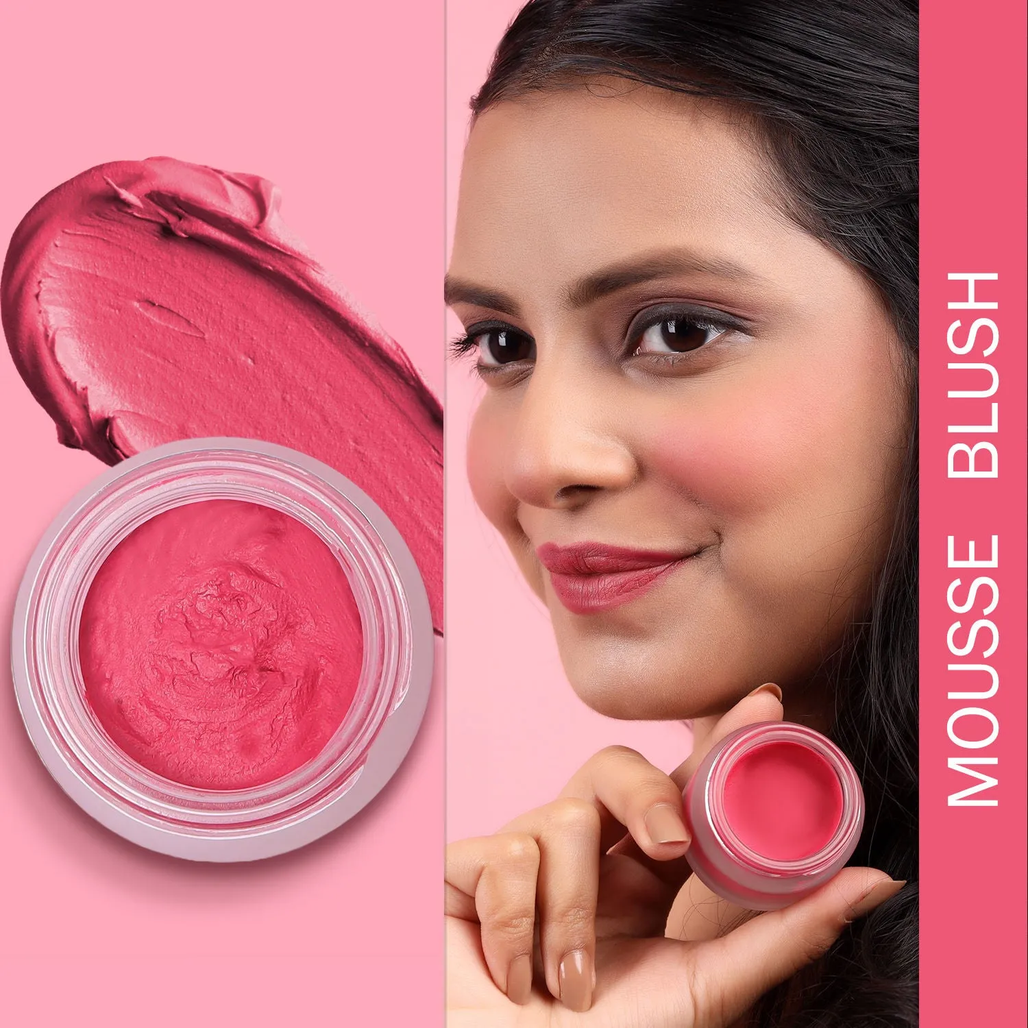 NY Bae Mousse Blush - Crimson Bloom 02 (10 gm) | Red | Creamy Matte | Natural Matte Finish | Highly Pigmented | Lightweight | Satin Soft Feel | Super Blendable | All Skin Types