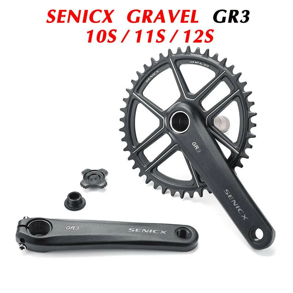 SENICX GR3 Gravel Bike Crankset 40T/42T/44T chainring 165mm 170mm 175mm Crank 10/11S Speed 24MM