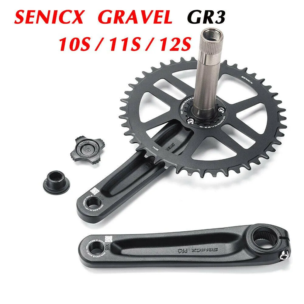 SENICX GR3 Gravel Bike Crankset 40T/42T/44T chainring 165mm 170mm 175mm Crank 10/11S Speed 24MM
