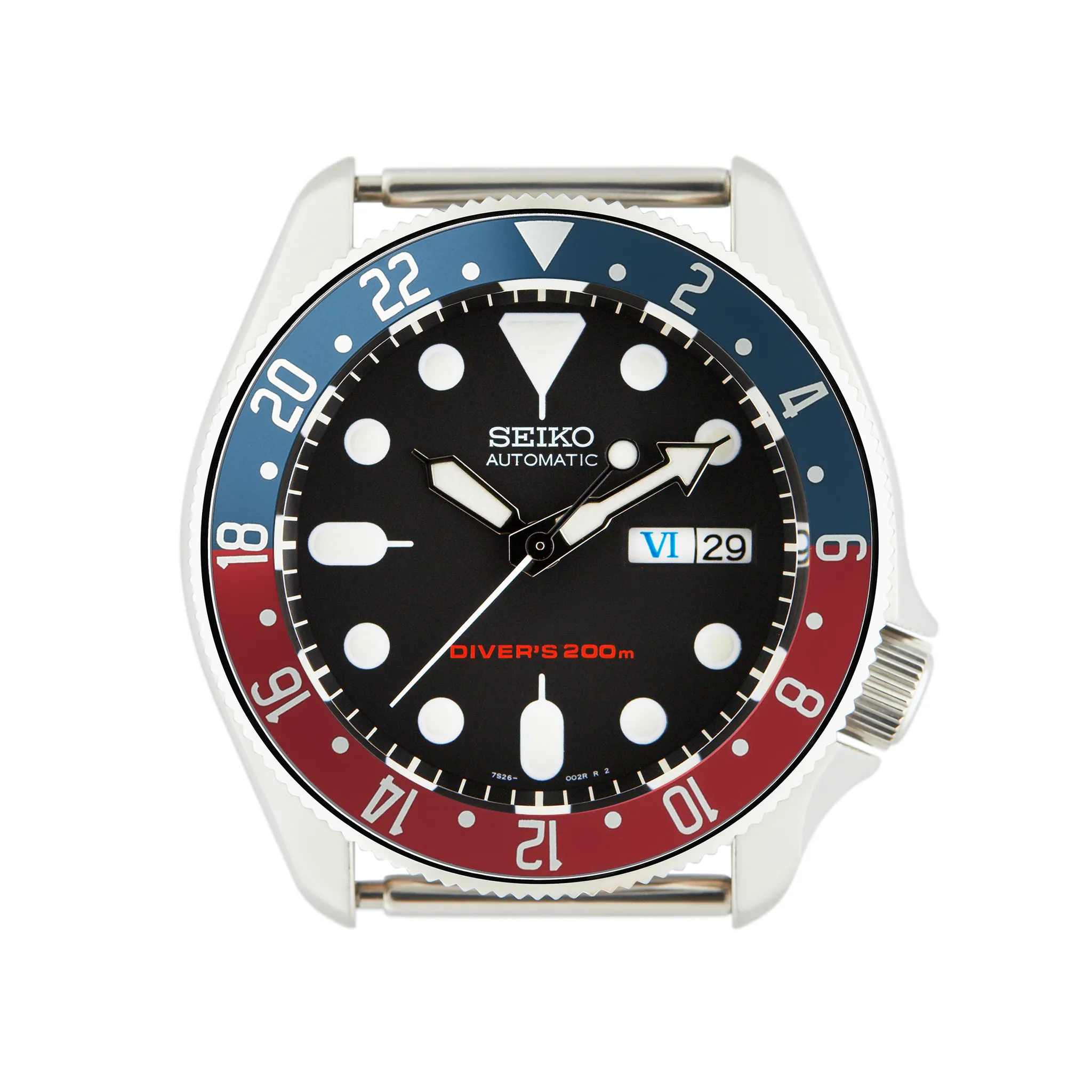SKX007/SRPD Aluminium Bezel Insert: GMT BB style Red/Blue (Pepsi)