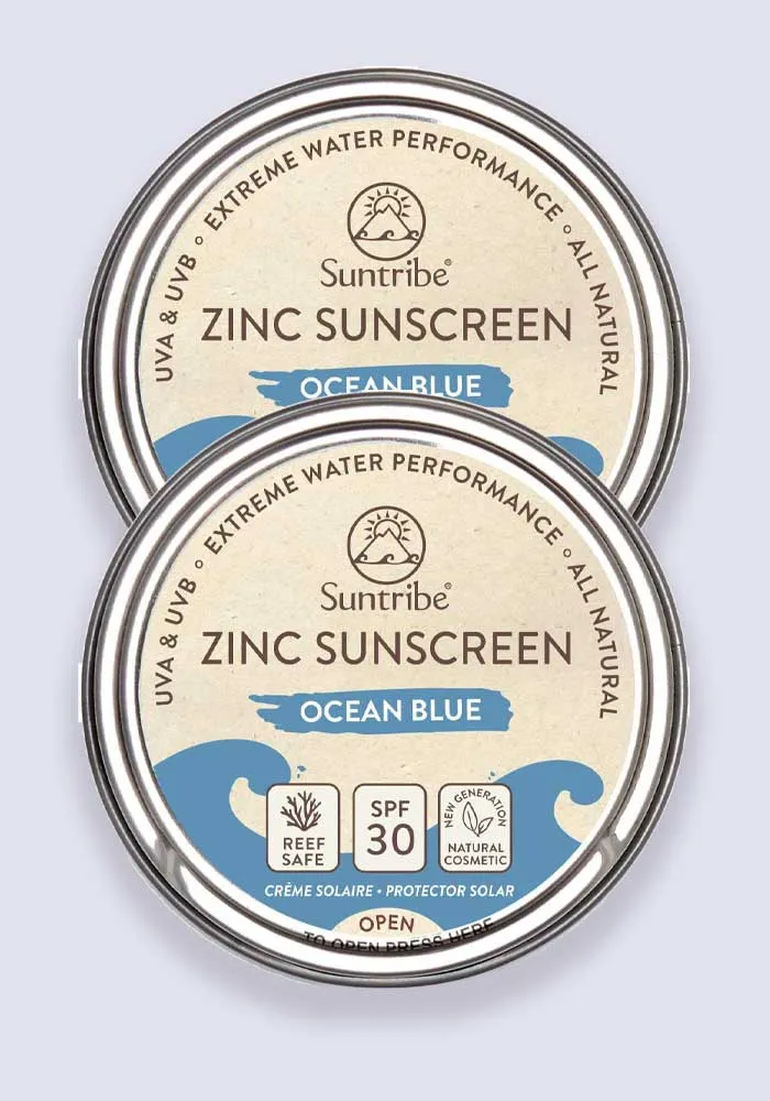 Suntribe Face & Sport Mineral Sunscreen Ocean Blue SPF 50 15g - 2 Pack Saver